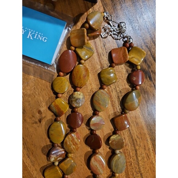 Jay King Necklace Sterling  DTR Mine Finds Two Strand Mixed Red Jasper Necklace - Picture 4 of 5